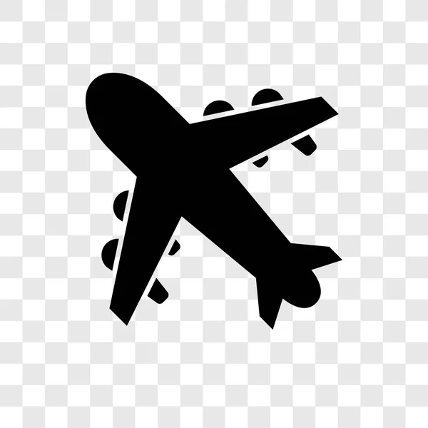 Saydam Arka Plan Üzerinde Uçak Şeffaflık Logo Kavramı Izole Uçak — Stok Vektör