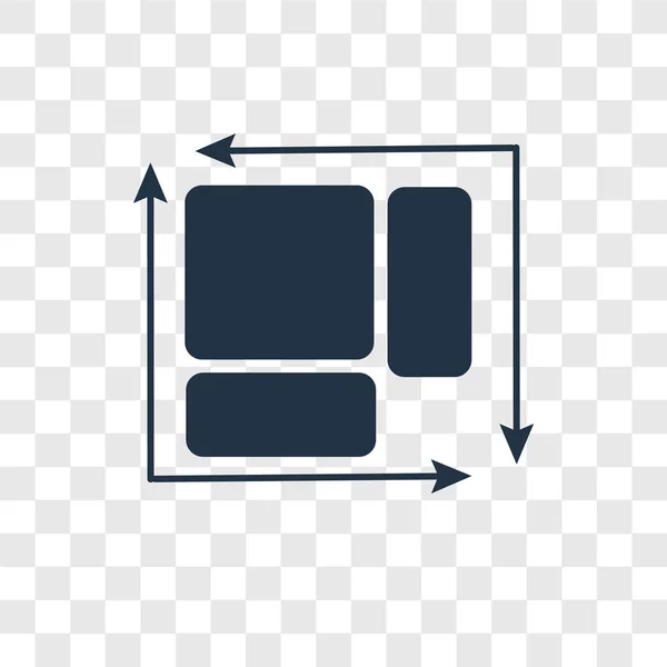 维度矢量图标在透明背景上隔离 尺寸透明度徽标概念 — 图库矢量图片