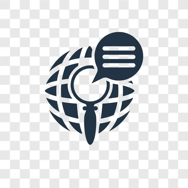 Wereldwijd Vector Pictogram Geïsoleerd Transparante Achtergrond Wereldwijde Transparantie Logo Concept — Stockvector
