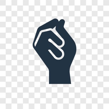 Şeffaf arka plan üzerinde tıkırtı şeffaflık logo kavramı izole vektör simgesini tıklatın