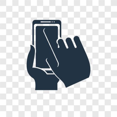 Saydam arka plan üzerinde Smartphone şeffaflık logo kavramı izole Smartphone vektör simgesi