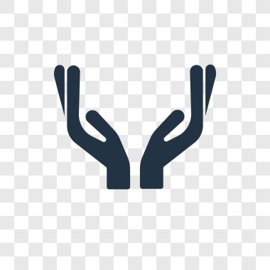 Saydam arka plan üzerinde Holding şeffaflık logo kavramı izole vektör simgesi tutan