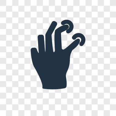 Saydam arka plan üzerinde çimdik şeffaflık logo kavramı izole çimdik vektör simgesi