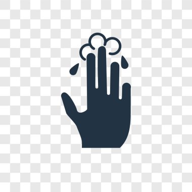 Saydam arka plan üzerinde dokunun şeffaflık logo kavramı izole vektör simgesine dokunun