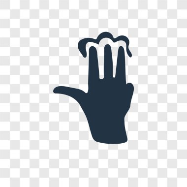 Saydam arka plan üzerinde dokunun şeffaflık logo kavramı izole vektör simgesine dokunun