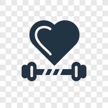 Saydam arka plan üzerinde egzersiz şeffaflık logo kavramı izole egzersiz vektör simgesi