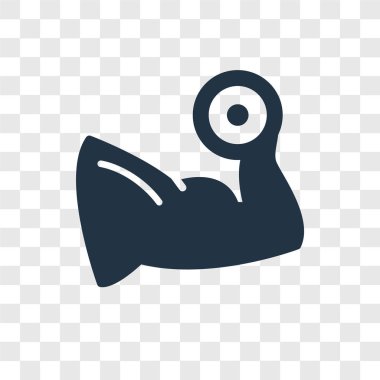 Saydam arka plan üzerinde kas şeffaflık logo kavramı izole kas vektör simgesi