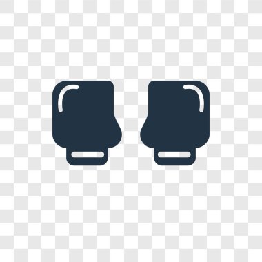 Saydam arka plan üzerinde eldiven şeffaflık logo kavramı izole eldivenler vektör simgesi