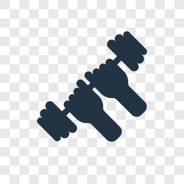 Saydam arka plan üzerinde Dumbbell şeffaflık logo kavramı izole dumbbell vektör simgesi