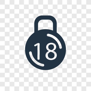 Saydam arka plan üzerinde Kettlebell şeffaflık logo kavramı izole Kettlebell vektör simgesi