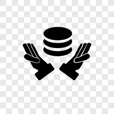 Saydam arka plan üzerinde veri şeffaflık logo kavramı izole veri vektör simgesi