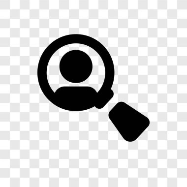 Saydam arka plan üzerinde arama şeffaflık logo kavramı izole arama vektör simgesi