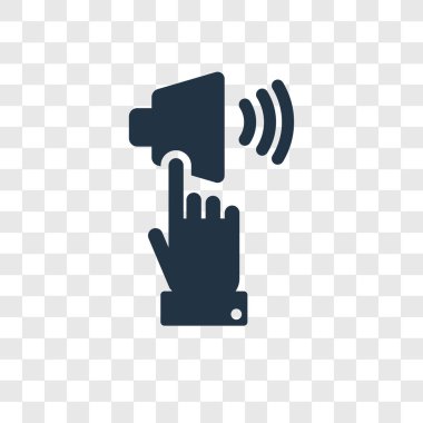 Saydam arka plan üzerinde sessizlik şeffaflık logo kavramı izole sessizlik vektör simgesi