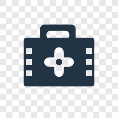 Saydam arka plan üzerinde ilk yardım şeffaflık logo kavramı izole ilkyardım vektör simgesi