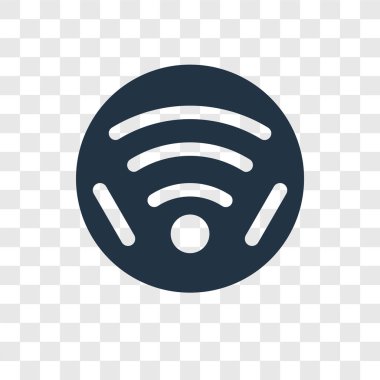 Saydam arka plan üzerinde kablosuz şeffaflık logo kavramı izole kablosuz vektör simgesi