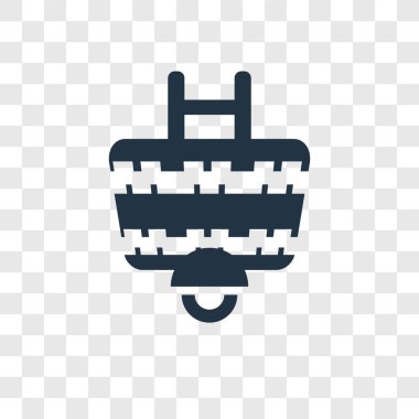 Saydam arka plan üzerinde sepeti şeffaflık logo kavramı izole sepeti vektör simgesi