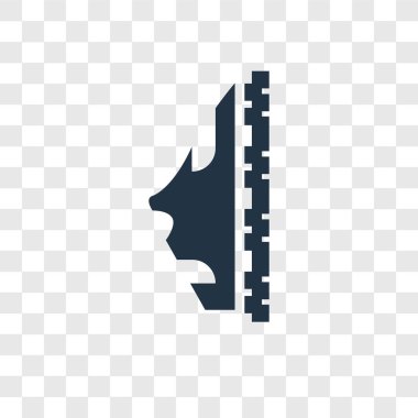 Saydam arka plan üzerinde yüz şeffaflık logo kavramı izole yüz vektör simgesi