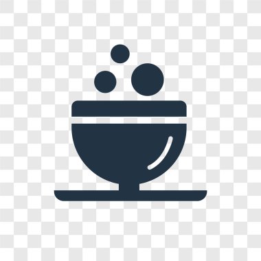 Saydam arka plan üzerinde kase şeffaflık logo kavramı izole kase vektör simgesi