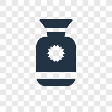 Saydam arka plan üzerinde vazo şeffaflık logo kavramı izole vazo vektör simgesi