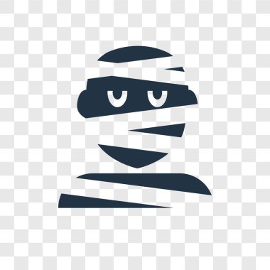 Saydam arka plan üzerinde mumya şeffaflık logo kavramı izole mumya vektör simgesi