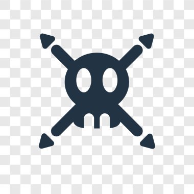 Saydam arka plan üzerinde kafatası şeffaflık logo kavramı izole kafatası vektör simgesi