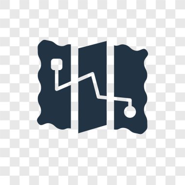 Şeffaf arka plan, harita şeffaflık logo kavramı izole vektör simge göster