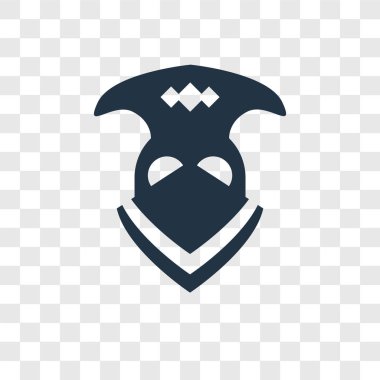 Saydam arka plan üzerinde kask şeffaflık logo kavramı izole kask vektör simgesi