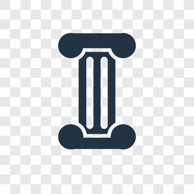 Saydam arka plan üzerinde sütunlar şeffaflık logo kavramı izole sütun vektör simgesi