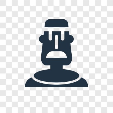 Saydam arka plan üzerinde Moais saydamlık logo kavramı izole Moais vektör simgesi