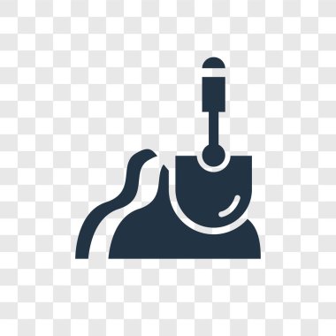 Saydam arka plan üzerinde Digger şeffaflık logo kavramı izole kazıcı vektör simgesi