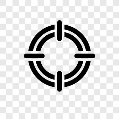 Saydam arka plan üzerinde hedef şeffaflık logo kavramı izole hedef vektör simgesi