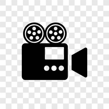 Saydam arka plan üzerinde Video şeffaflık logo kavramı izole video vektör simgesi