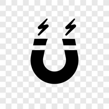 Saydam arka plan üzerinde mıknatıs şeffaflık logo kavramı izole mıknatıs vektör simgesi