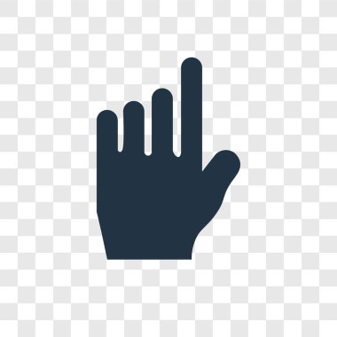 Saydam arka plan üzerinde el şeffaflık logo kavramı izole el vektör simgesi