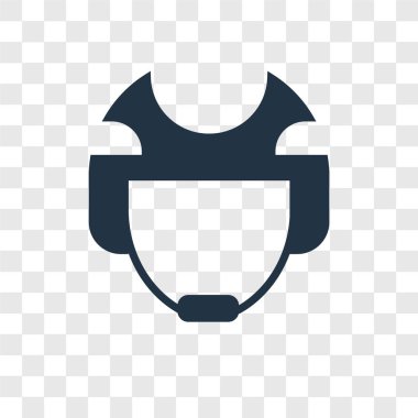 Saydam arka plan üzerinde kask şeffaflık logo kavramı izole kask vektör simgesi