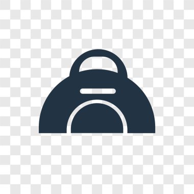 Saydam arka plan üzerinde spor çanta şeffaflık logo kavramı izole spor çanta vektör simgesi