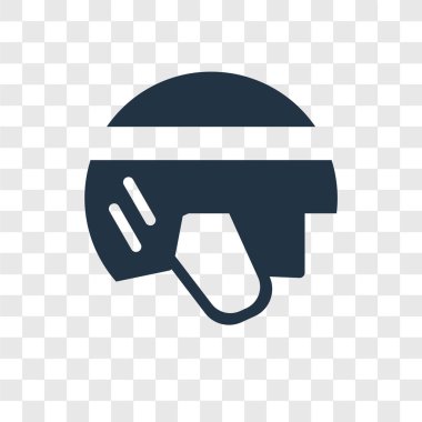 Saydam arka plan üzerinde kask şeffaflık logo kavramı izole kask vektör simgesi