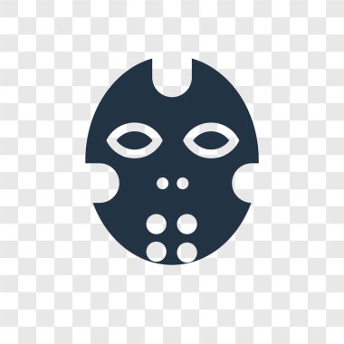 Saydam arka plan üzerinde hokey maskesi şeffaflık logo kavramı izole hokey maskesi vektör simgesi