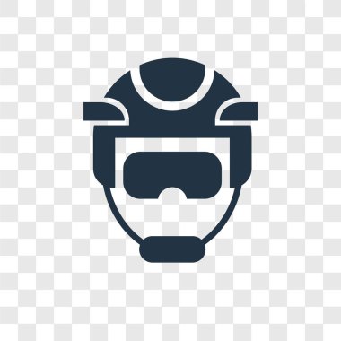 Saydam arka plan üzerinde hokey kask şeffaflık logo kavramı izole hokey kask vektör simgesi