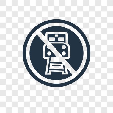 Saydam arka plan üzerinde tren şeffaflık logo kavramı izole tren vektör simgesi