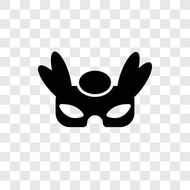 Saydam arka plan üzerinde göz maskesi şeffaflık logo kavramı izole göz maskesi vektör simgesi