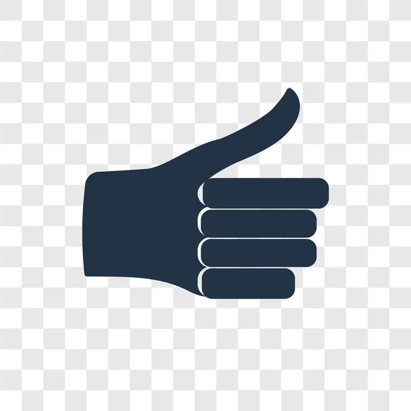Thumb Vetor Ícone Isolado Fundo Transparente Thumb Transparência Logotipo Conceito — Vetor de Stock