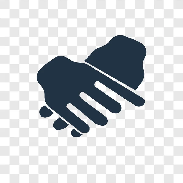 Handdruk Vector Pictogram Geïsoleerd Transparante Achtergrond Handshake Transparantie Logo Concept — Stockvector