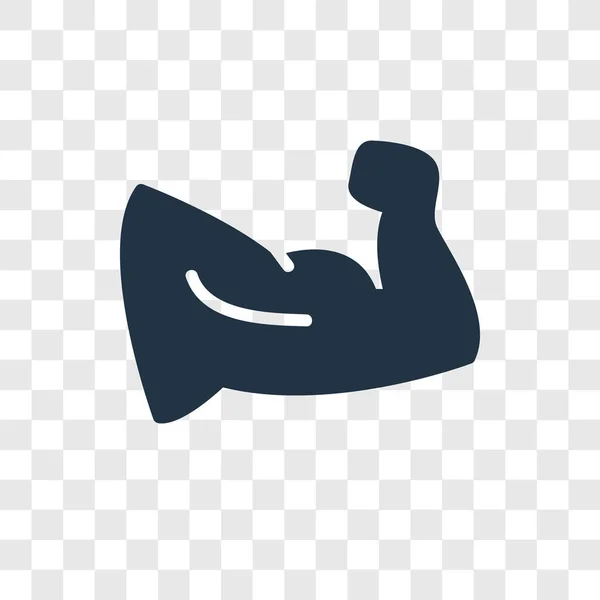 Ícone Vetor Muscular Isolado Fundo Transparente Conceito Logotipo Transparência Muscular — Vetor de Stock
