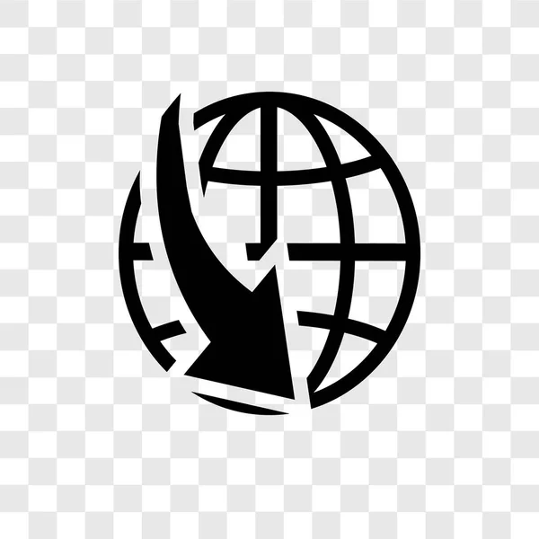 Глобальный Вектор Значок Изолирован Прозрачном Фоне Глобальная Концепция Логотипа Прозрачности — стоковый вектор