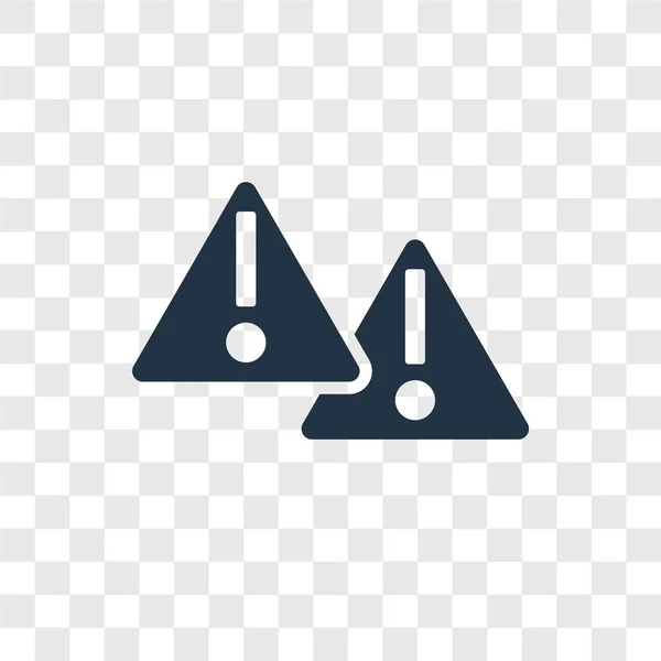 Icono Vector Advertencia Aislado Sobre Fondo Transparente Concepto Logotipo Transparencia — Vector de stock