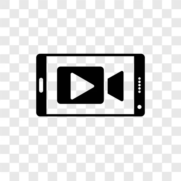 Mobiles Video Vektor Symbol Isoliert Auf Transparentem Hintergrund Mobiles Video — Stockvektor