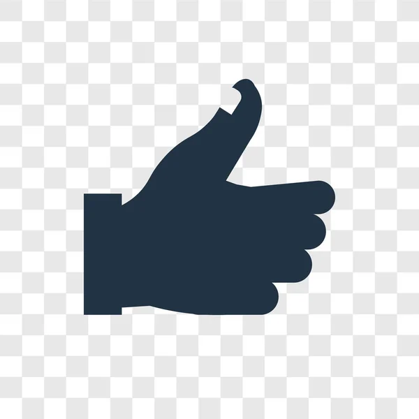 Thumb Vetor Ícone Isolado Fundo Transparente Thumb Transparência Logotipo Conceito — Vetor de Stock