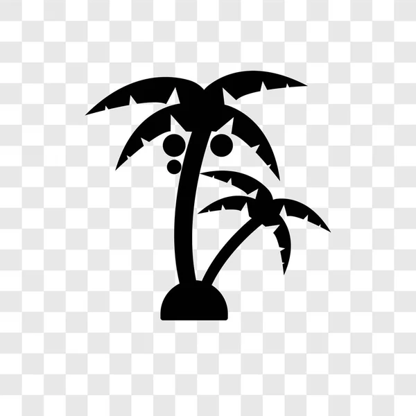Şeffaf Arka Plan Üzerinde Palmiye Ağacı Şeffaflık Logo Kavramı Izole — Stok Vektör