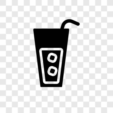 Saydam arka plan üzerinde kokteyl şeffaflık logo kavramı izole kokteyl vektör simgesi